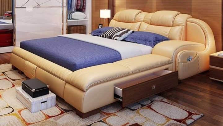 Leather bed-Comfy King Size .